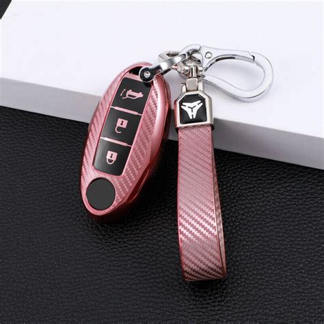 New TPU Carbon Fiber Car Remote Smart Key Fob Case Cover Fit For Nissan