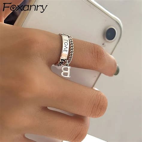 FOXANRY Silver Color Couples Rings Vintage Accessories Fashion Punk