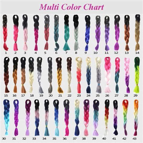 Braid Hair Color Chart