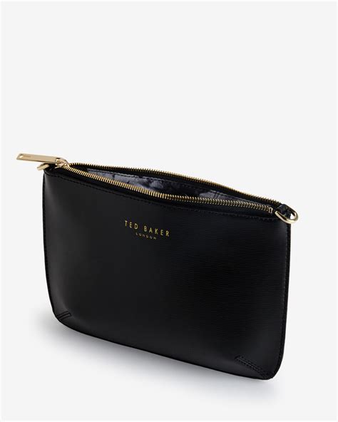 Lyst Ted Baker Crosshatch Clutch Bag In Black