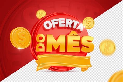 Etiqueta De Promoção 3d De Oferta De Mês Isolada Para Composição Com Moedas De Dinheiro Psd