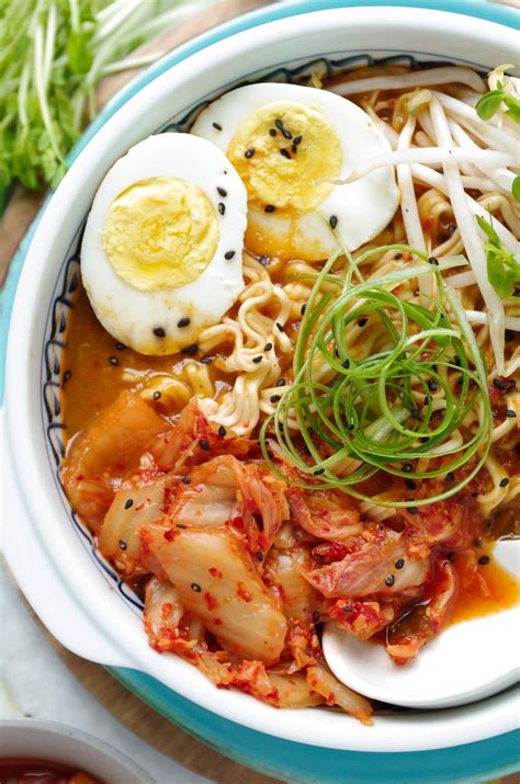 Kimchi Ramen Noodle Soup 30 Minutes Recipe Soup Recipes Kimchi