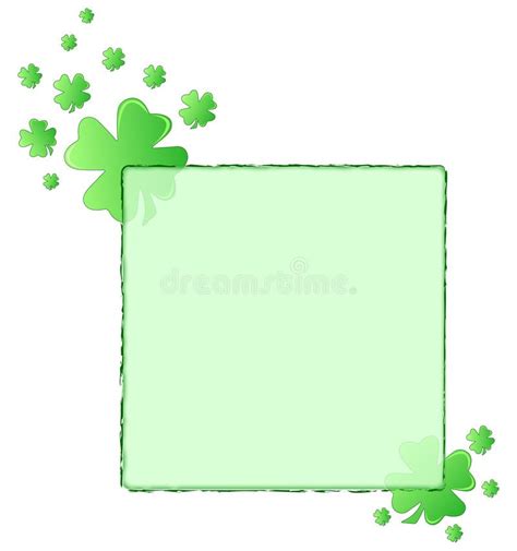 Decorative Green Frame With Shamrock Vector Stock Vector