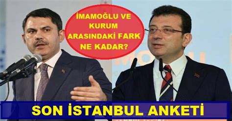 Te Son Stanbul Anketi Ekrem Mamo Lu Ile Murat Kurum Aras Nda Fark