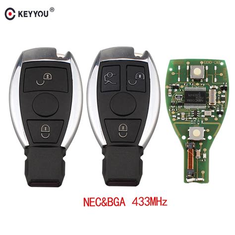 KEYYOU 433MHZ Control Remote Car Key Case 2 3 Button With Smart Key