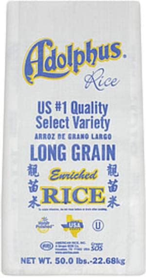 Adolphus Long Grain Enriched Rice 50 Lb Nutrition Information Innit