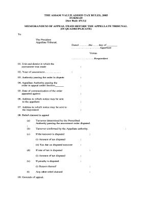 Fillable Online The Assam Value Added Tax Rules Form See