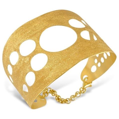 Stefano Patriarchi Golden Silver Cut Out Cuff Bracelet