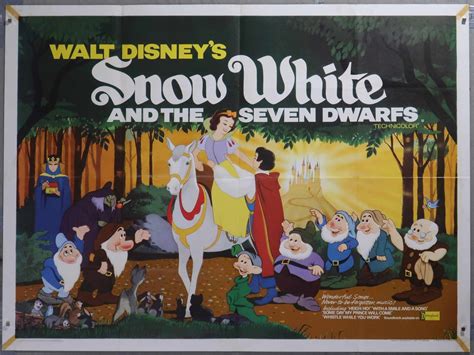 Snow White and the seven Dwarfs Original Movie Poster UK quad 40"x30 ...