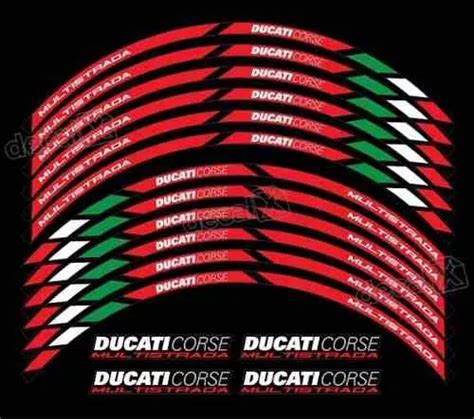 Kit Adesivo Friso Refletivo Roda Moto Ducati Corse Fri26 Cor Vermelho