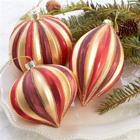 Burgundy Red And Gold Christmas Ornament Set New Items Factory