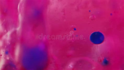 Gel Fluid Oil Bubble Paint Water Splash Pink Blue Stock Footage Video