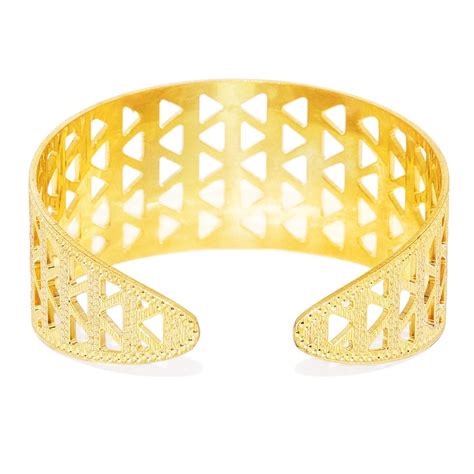 Buy Accessher Kt Gold Plated Cut Out Cuff Bracelet Online