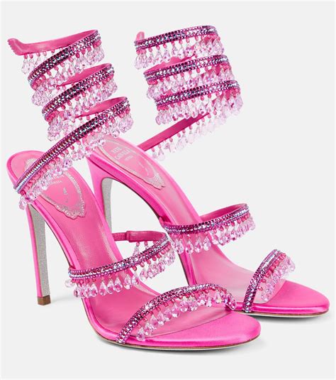 Rene Caovilla Chandelier Embellished Satin Sandals Mytheresa In