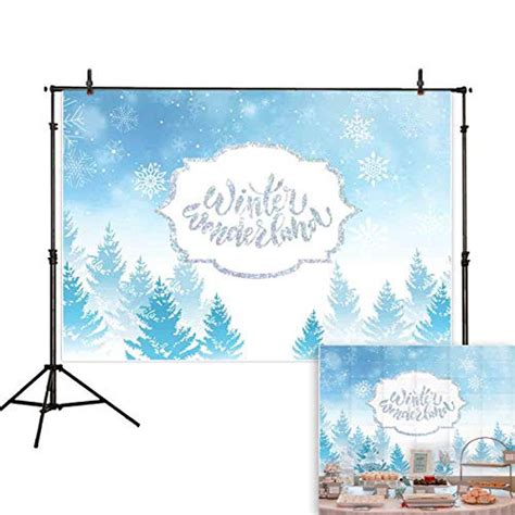 Allenjoy 7x5ft Winter Wonderland Theme Backdrop Christmas Blue Sky