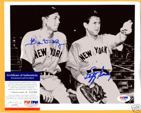 Bill Dickey Lefty Gomez Autograph Signed Auto 8 X 10 Photo PSA DNA