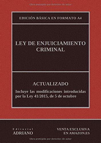 Ley De Enjuiciamiento Criminal Edición Básica En Formato A4