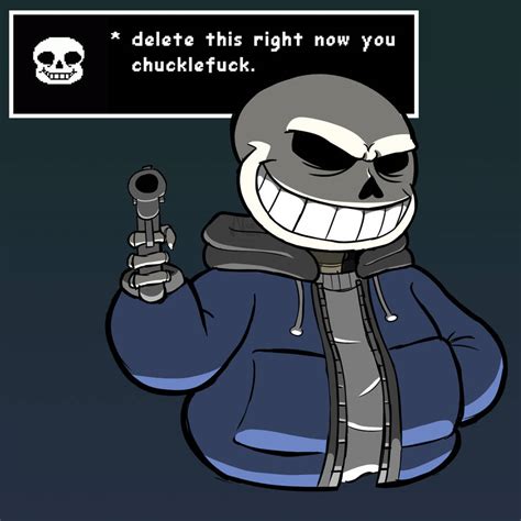 Sans with a gun by borratic on DeviantArt