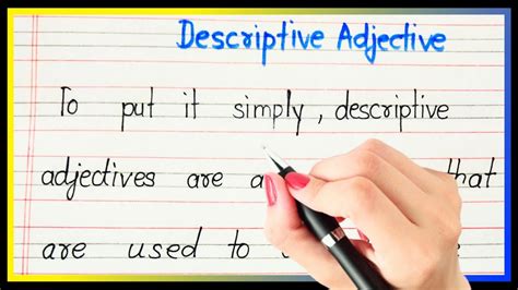 Definition Of Descriptive Adjective What Is Descriptive Adjective