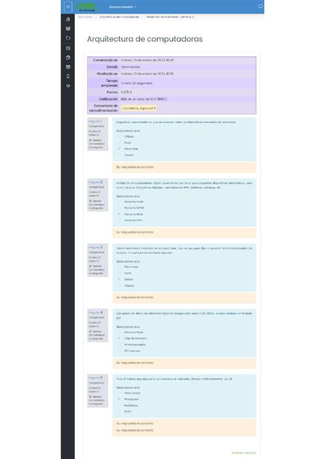 Examen Arquitectura De Computadoras Semana 2 Studocu