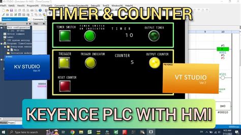 KV Studio Timer And Counter Keyence PLC With HMI VT Studio Simulation