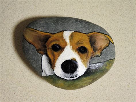 Dog Portrait Painted Rock Dog Portraits Painting Animal Paintings