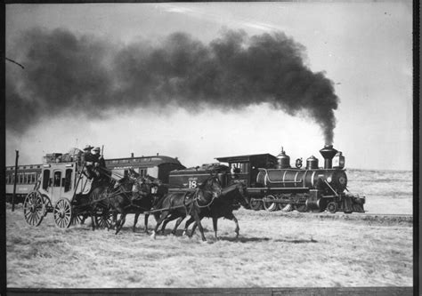 Atchison Topeka And Santa Fe Railway Locomotive 18 With Stagecoach