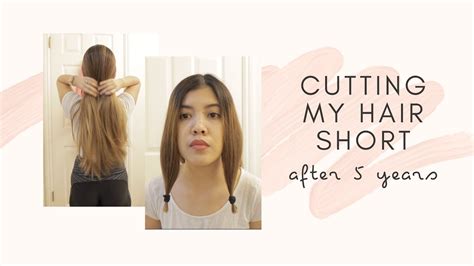 How I Cut My Long Hair At Home Diy Haricut From Long To Short Youtube