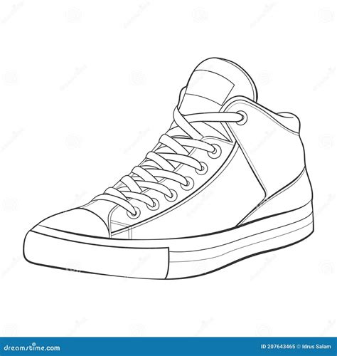 Shoe Line Drawing Shoes Sneaker Outline Drawing Vector Black Line