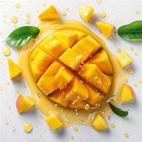 Sliced Mango Premium Ai Generated Image