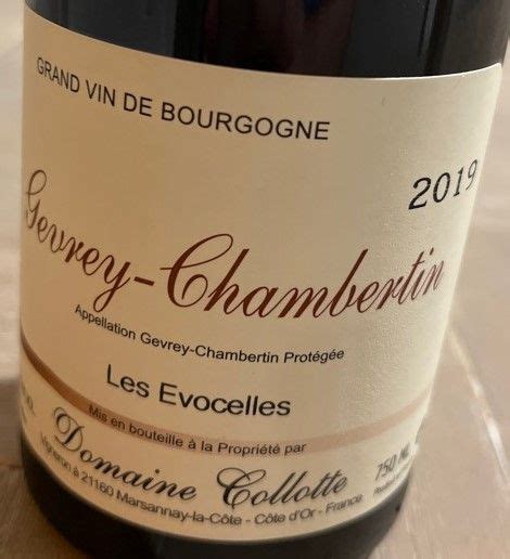 2020 Domaine Collotte Gevrey Chambertin Les Evocelles France Burgundy