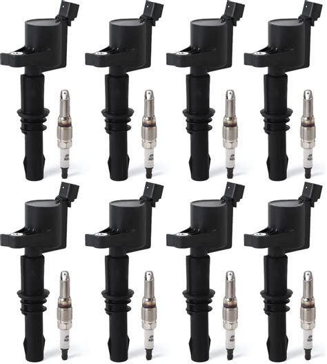 Polarpra 8pcs Fd508 Straight Ignition Coils Pack And Sp546 Iridium Spark Plugs Compatible With