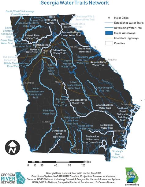 Water Trails Map Georgia River Network