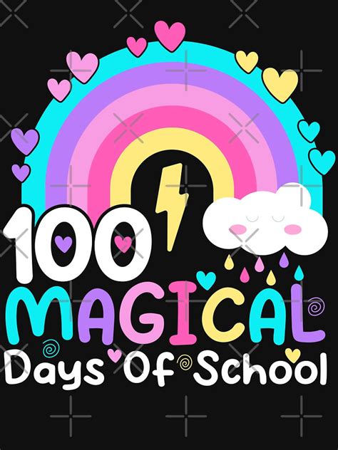 "100 Day Of School Teacher Rainbow Magical 100 Days Of School" T-shirt ...