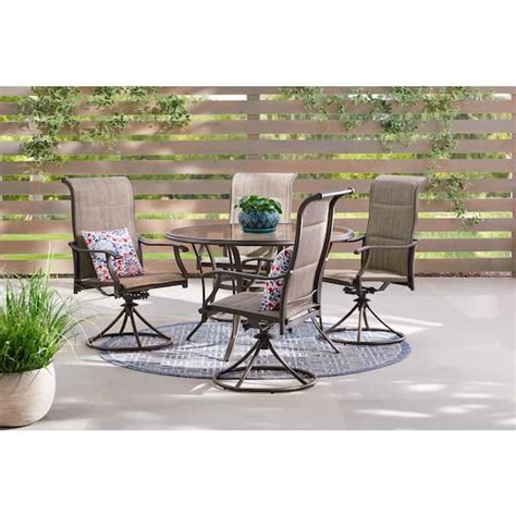 Have A Question About Hampton Bay Riverbrook Espresso Brown 5 Piece Steel Outdoor Patio Dining