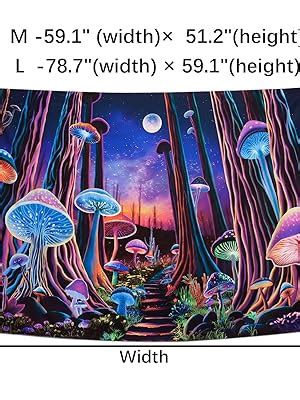 Amazon Tushelia Blacklight Forest Tree Tapestry Fantasy Neon