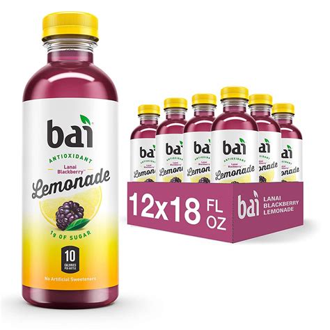 Bai Flavored Water Lanai Blackberry Lemonade Antioxidant Infused