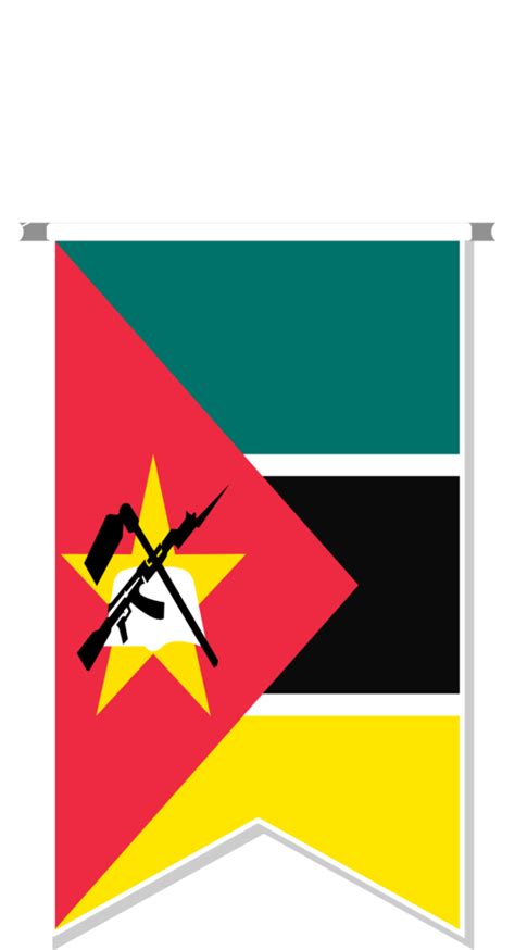 Mozambique flag in soccer pennant. 11887371 PNG