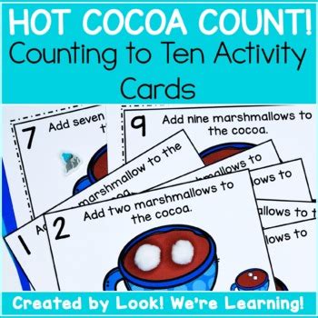 Winter Counting To Ten Activity Cards Hot Cocoa Count By Look We Re Learning