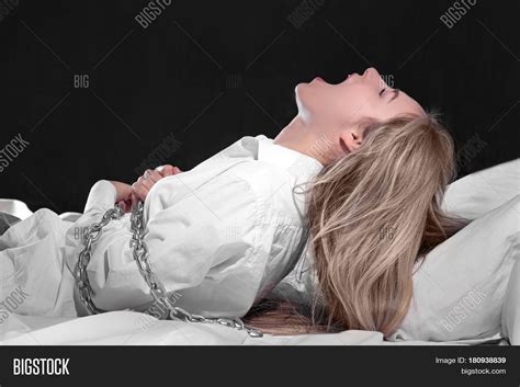 Girl Tied Chain Bed Image And Photo Free Trial Bigstock