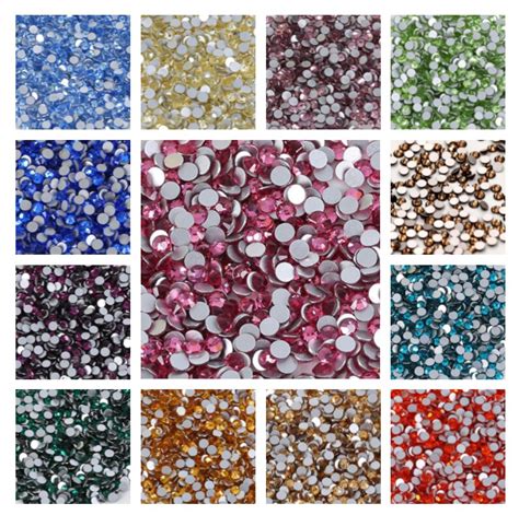 77colors Ab Ss3 14mm1440pcs Flat Back Non Hotfix Nail Art Rhinestone