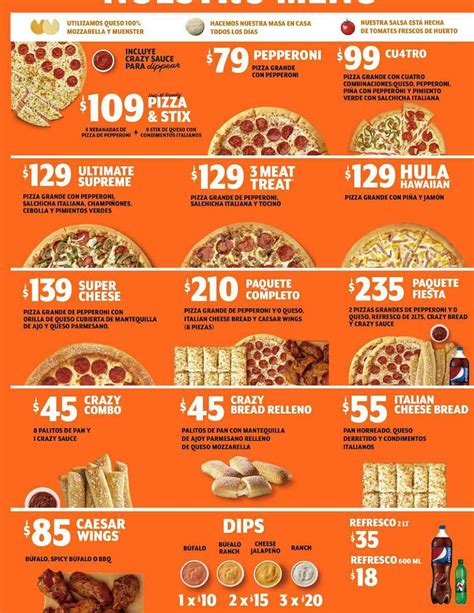 Little Caesars Menú Precios España Actualizada 2024