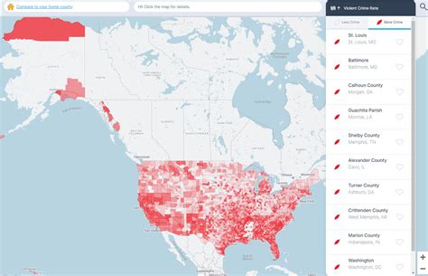 Violent Crime heatmap by county : r/MapPorn