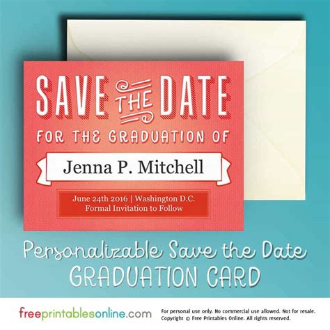 Save The Date Graduation Cards Templates