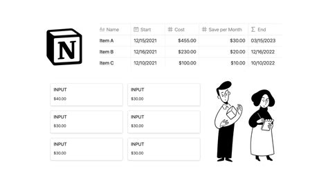 Notion For Finance Savings Calculator Template — Red Gregory