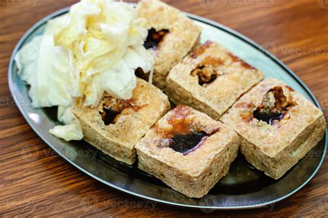 Deep Fried Stinky Tofu With Pickled Cabbage Famous And Delicious