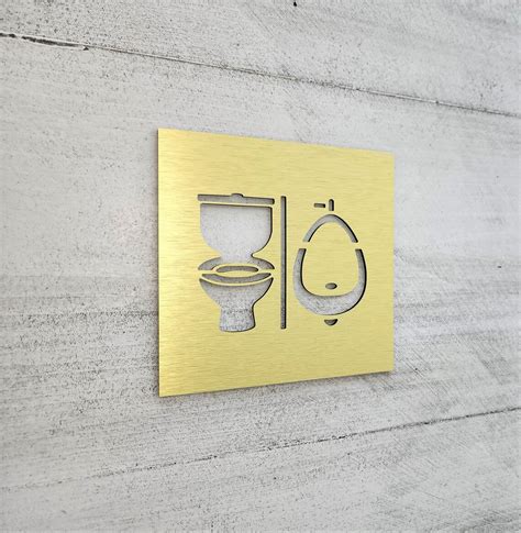 Bathroom Sign With Toilet and Urinal Symbols. All Gender - Etsy