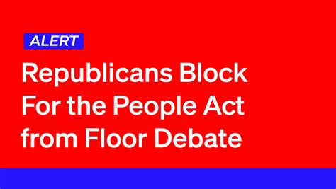 Democracy Alerts Republicans Block For The People Act From Floor