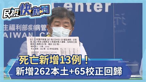 快新聞／今添13死！新增262本土 65校正回歸 總計327例－民視新聞 Youtube