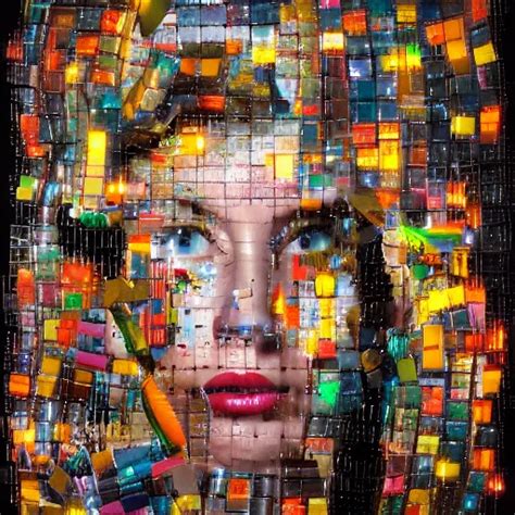 Woman Cyborg Led Display On Forehead Mimmo Rotella Stable